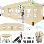 10x30 Pop Up Canopy Tent with Sidewalls 10x30 Party Tent Outdoor for Parties UPF 50+ Windproof Waterproof Gazebo