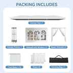 10x30 Pop Up Canopy Tent with Sidewalls, One-Push Instant Setup Waterproof Outdoor Canopy, 3 Adjustable Height, alternate