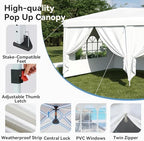 10x30 Pop Up Canopy Tent with Sidewalls, One-Push Instant Setup Waterproof Outdoor Canopy, 3 Adjustable Height, alternate