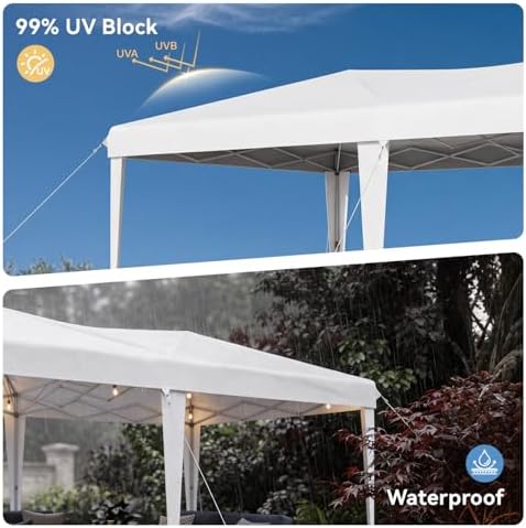 10x30 Pop Up Canopy Tent with Sidewalls, One-Push Instant Setup Waterproof Outdoor Canopy, 3 Adjustable Height, alternate