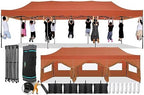 10x30 Pop Up Canopy with 8 Sidewall, Heavy Duty Canopy UPF 50+ All Season Wind Waterproof Commercial Outdoor