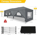 10x30 Pop Up Canopy with 8 Sidewalls for Parties Wedding Backyard, Waterproof Outdoor Commercial Event Shelter, alternate