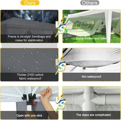 10x30 Pop Up Canopy with 8 Sidewalls for Parties Wedding Backyard, Waterproof Outdoor Commercial Event Shelter, alternate