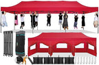 10x30 Pop Up Canopy with Sidewall, Heavy Duty Canopy UPF 50+ All Season Wind Waterproof Commercial Outdoor