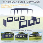 10x30 Waterproof Party Tent with Sidewalls, Outdoor Canopy Tent with 6 Removable Walls & 2 Zipper Doors for, alternate view 5