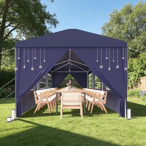 10x30 Waterproof Party Tent with Sidewalls, Outdoor Canopy Tent with 6 Removable Walls & 2 Zipper Doors for, alternate view 7