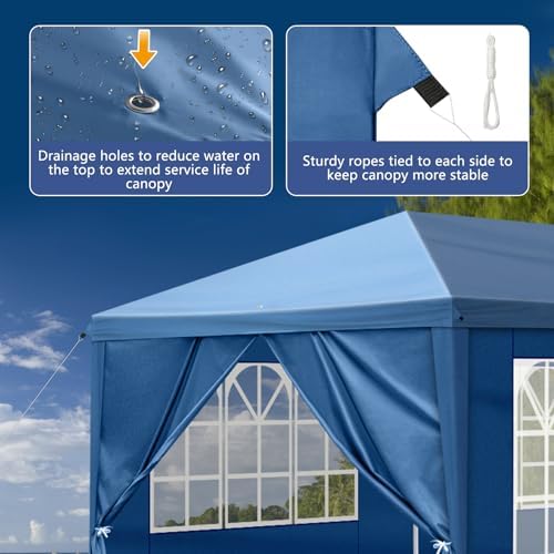 10x30ft Ez Pop Up Canopy Tent with 8 SideWalls Blue in 10x30ft, alternate view 5