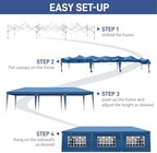 10x30ft Ez Pop Up Canopy Tent with 8 SideWalls Blue in 10x30ft, alternate view 7