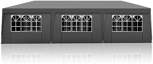 10x30ft Ez Pop Up Canopy Tent with 8 SideWalls Grey in 10x30ft