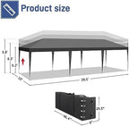 10x30ft Ez Pop Up Canopy Tent with 8 SideWalls Grey in 10x30ft, alternate view 3