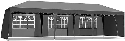 10x30ft Ez Pop Up Canopy Tent with 8 SideWalls Grey in 10x30ft, alternate view 4