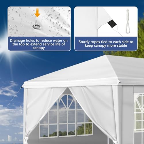 10x30ft Ez Pop Up Canopy Tent with 8 SideWalls White in 10x30ft, alternate view 5