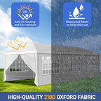 10x30ft Ez Pop Up Canopy Tent with 8 SideWalls White in 10x30ft, alternate view 6