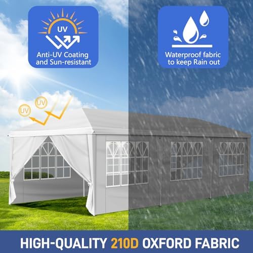 10x30ft Ez Pop Up Canopy Tent with 8 SideWalls White in 10x30ft, alternate view 6