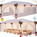 10x30FT Party Tent 300 Sq Ft Outdoor Canopy with 8 Removable Sidewalls, 2 Zipper Doors, 16 Ropes and 36 Stakes