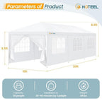 10x30FT Party Tent 300 Sq Ft Outdoor Canopy with 8 Removable Sidewalls, 2 Zipper Doors, 16 Ropes and 36 Stakes, alternate