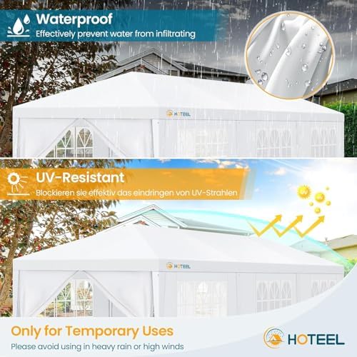 10x30FT Party Tent 300 Sq Ft Outdoor Canopy with 8 Removable Sidewalls, 2 Zipper Doors, 16 Ropes and 36 Stakes, alternate