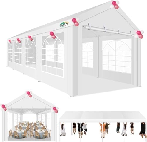 10x30FT Party Tent Heavy Duty for Parties(Better Than Galvanized), Powder Coating, Outdoor Wedding Gazebo Canopy