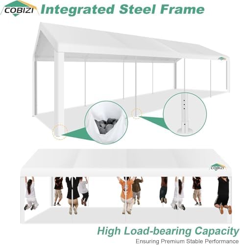 10x30FT Party Tent Heavy Duty for Parties(Better Than Galvanized), Powder Coating, Outdoor Wedding Gazebo Canopy, alternate