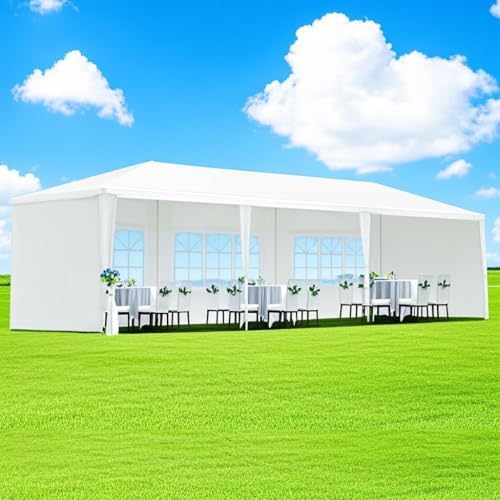 10x30ft Party Tent, Outdoor Canopy Tent Carport with 8 Removable Sidewalls, Wedding Event Shelter BBQ Wedding
