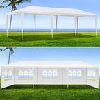 10x30ft Party Tent, Outdoor Canopy Tent Carport with 8 Removable Sidewalls, Wedding Event Shelter BBQ Wedding, alternate view