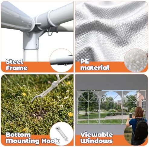 10x30FT Party Tent Outdoor White Canopy with 8 Removable Sidewalls in 10x30FT, alternate view 5