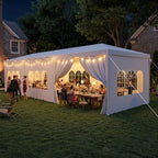 10x30FT Party Tent Outdoor White Canopy with 8 Removable Sidewalls in 10x30FT, alternate view 7
