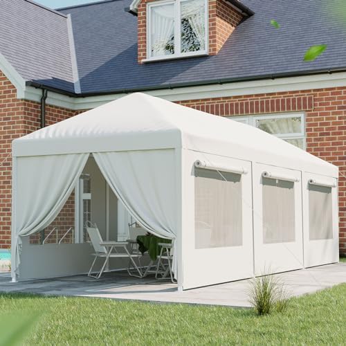 10x30ft Party Tent with Removable Mesh Sidewalls in 10x30ft, alternate view 2