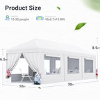 10x30ft Party Tent with Removable Mesh Sidewalls in 10x30ft, alternate view 3