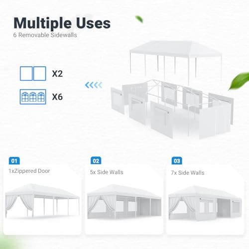 10x30ft Party Tent with Removable Mesh Sidewalls in 10x30ft, alternate view 5