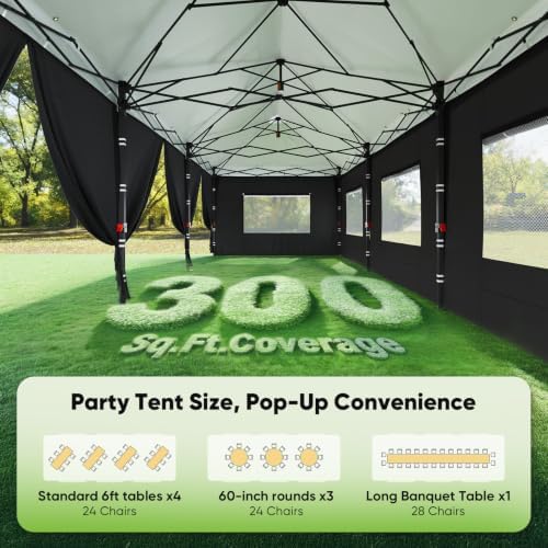 10x30FT Pop up Canopy with Sidewalls in 10x30FT, alternate view 3