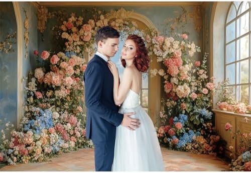 10x6.5ft Flower Wall Backdrop Photography Oil Painting Floral Wall Backdrop in 10x6.5ft, alternate view 2