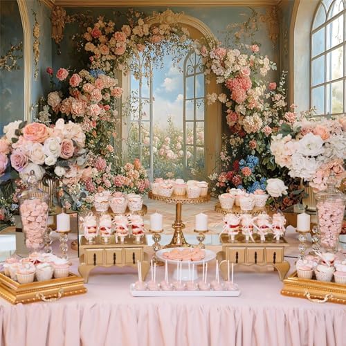 10x6.5ft Flower Wall Backdrop Photography Oil Painting Floral Wall Backdrop in 10x6.5ft, alternate view 4