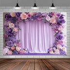 10X6.5ft Purple Flower Wall Background Photography Lavender Backdrop for Parties Wedding, Girls Birthday, alternate view 3