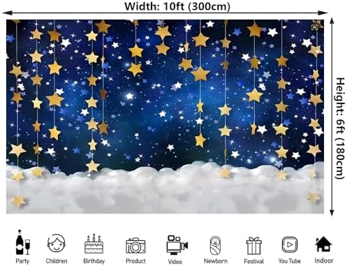 10x6ft Twinkle Little Star Backdrops Starry Night Party Decorations Banner in 10x6ft, alternate view 2