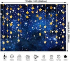 10x6ft Twinkle Twinkle Little Star Backdrops Navy Blue Galaxy Starry Night Gold Stars Photography Background for, alternate