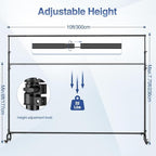 10x7.7ft Rolling Backdrop Stand with Wheels Movable Banner Stand in 10x7.7ft, alternate view 2