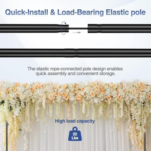 10x7.7ft Rolling Backdrop Stand with Wheels Movable Banner Stand in 10x7.7ft, alternate view 4