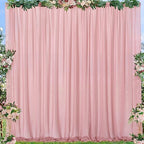 10x7ft Dusty Rose Chiffon Backdrop Curtains, Wrinkle-Free Sheer Fabric Photo Drapes for Wedding Ceremony Arch