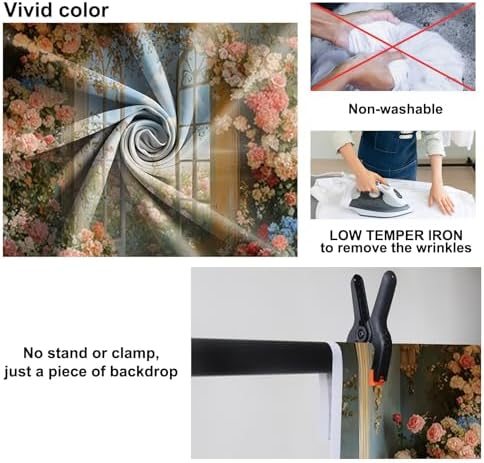 10x7ft Flower Wall Backdrop Photography Oil Painting Floral Wall Backdrops in 10x7ft, alternate view 5