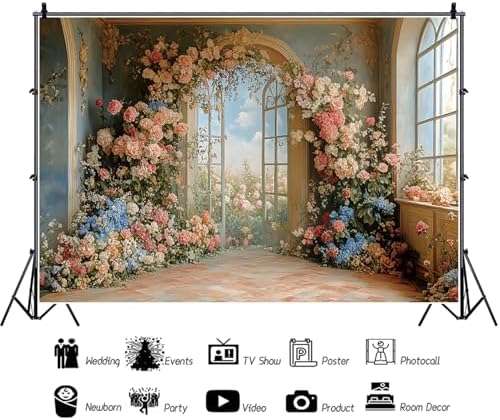 10x7ft Flower Wall Backdrop Photography Oil Painting Floral Wall Backdrops in 10x7ft, alternate view 6