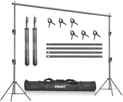 10x7Ft Heavy Duty Backdrop Stand, Adjustable Banner Stand for Photo in 7x10ft in white