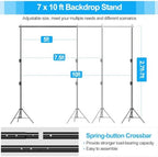 10x7Ft Heavy Duty Backdrop Stand, Adjustable Banner Stand for Photo in 7x10ft in white, alternate view 2