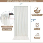 10x7ft Wrinkle Free Ivory Backdrop Curtain for Parties Soft Fabric Drapes Wedding Ivory Curtain Backdrop for, alternate view