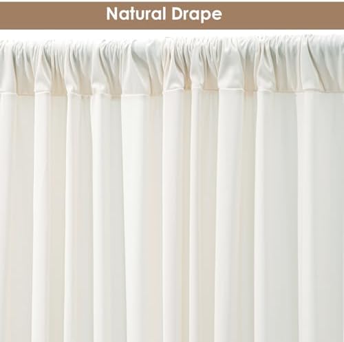 10x7ft Wrinkle Free Ivory Backdrop Curtain for Parties Soft Fabric Drapes Wedding Ivory Curtain Backdrop for, alternate view