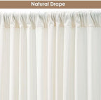 10x7ft Wrinkle Free Ivory Backdrop Curtain for Parties Soft Fabric Drapes Wedding Ivory Curtain Backdrop for, alternate view