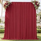 10x7ft Wrinkle Free Red Christmas Backdrop Curtain for Parties in 10x7ft