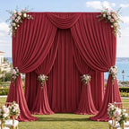 10x7ft Wrinkle Free Red Christmas Backdrop Curtain for Parties in 10x7ft, alternate view 5
