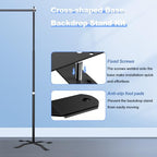 10x8.5ft Adjustable Heavy Duty Backdrop Stand with Cross Base in 10x8.5ft in Black, alternate view 2