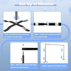 10x8.5ft Adjustable Heavy Duty Backdrop Stand with Cross Base in 10x8.5ft in Black, alternate view 5